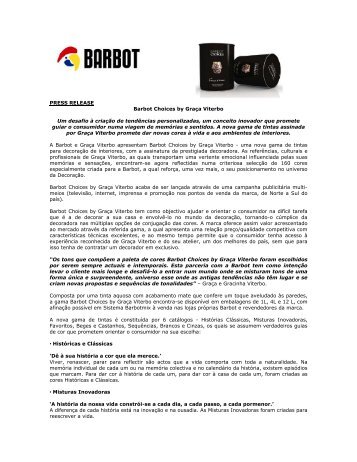 PRESS RELEASE Barbot Choices by Graça Viterbo Um desafio à ...