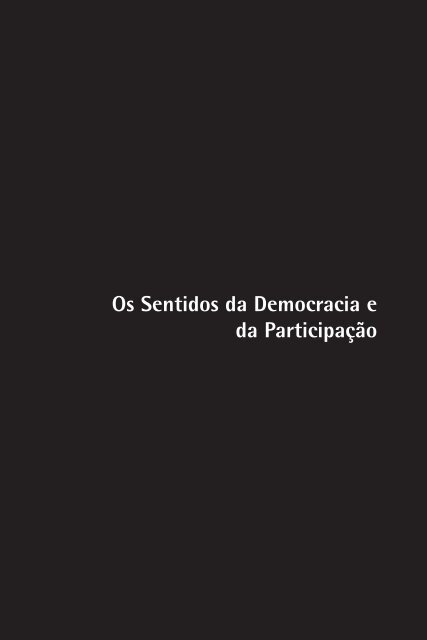 Os Sentidos da Democracia e da Participação - Polis