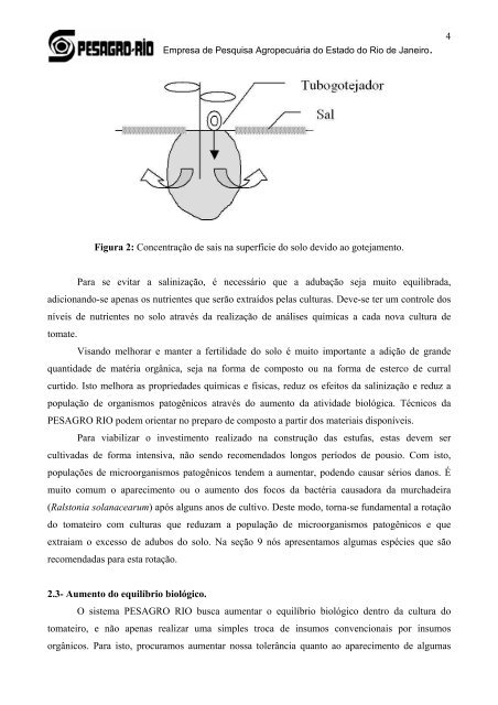 Sistema PESAGRO RIO para produção de tomate orgânico - Embrapa