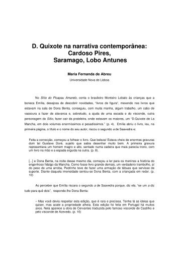 D. Quixote na narrativa contemporânea - Faculdade de Letras da ...