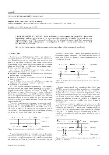 CATÁLISE DE TRANSFERÊNCIA DE FASE ... - Química Nova