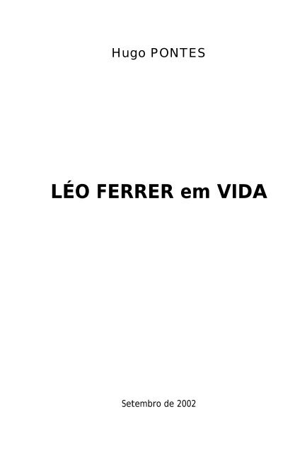 Léo Ferrer em Vida, Hugo PONTES - Poema Visual