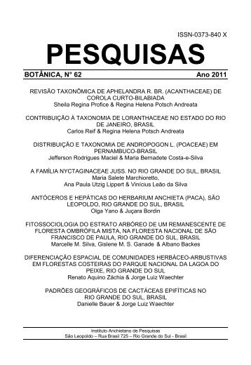 Botânica 62 - Texto completo - Instituto Anchietano de Pesquisas ...