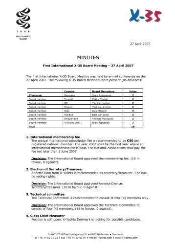 Agenda Proposal Germany 2008 (96 KB) - X-Yachts