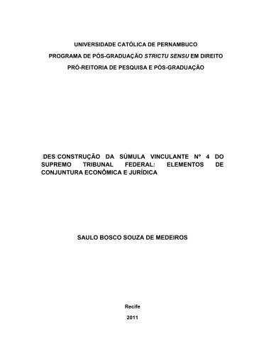 (des)construção da súmula vinculante nº 4 do supremo ... - Unicap