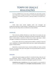 TEMPO DE GRAÇA E REALIZAÇÕES