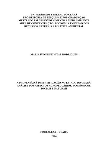 universidade federal do ceará pró-reitoria de ... - Prodema - UFC