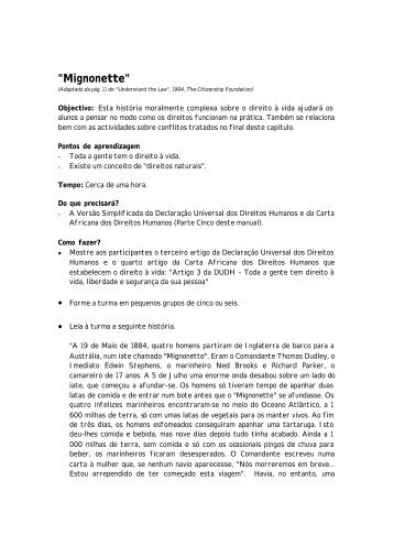 Texto do Manual Siniko - Mignonette