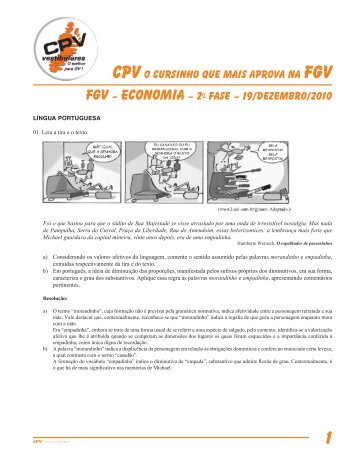 FGV – economia – 2a Fase – 19/dezembro/2010 CPV O cursinho ...