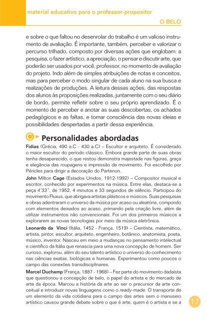 Baixar material educativo em PDF - Arte na Escola