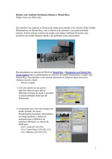 1 Render com Ambient Occlusion (3dsmax e Mental Ray ... - Movlab