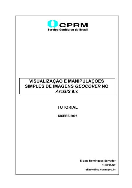 VIZUALIZAO DE IMAGENS GEOCOVER NO ARCVIEW - CPRM