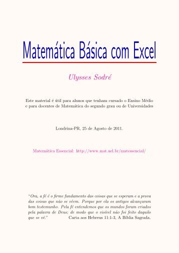 Matemática Básica com o Excel