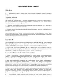 OpenOffice Writer – Aula3 Objetivos Aspectos Teóricos Exercício 01