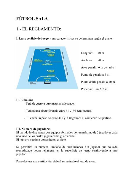 Reglamentos del futbol sala