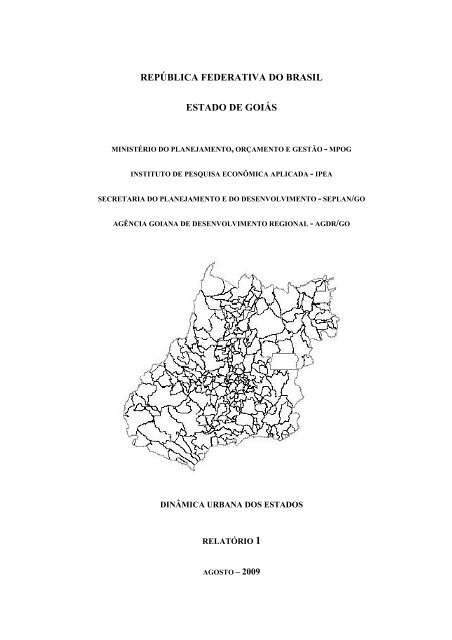Redes Urbanas Relatório - Secretaria de Estado de Gestão e ...
