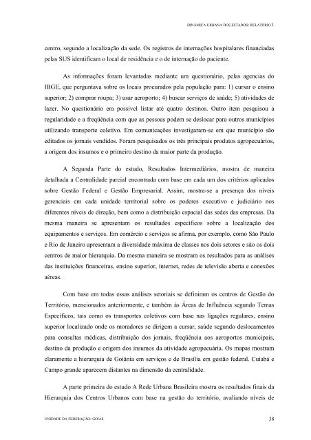 Redes Urbanas Relatório - Secretaria de Estado de Gestão e ...