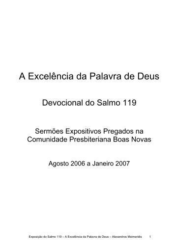 A Excelência da Palavra de Deus - JesusSite