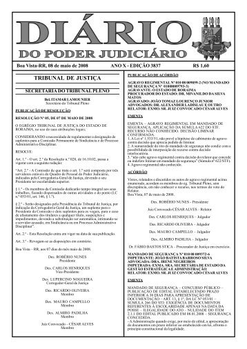 8 - Tribunal de Justiça do Estado de Roraima