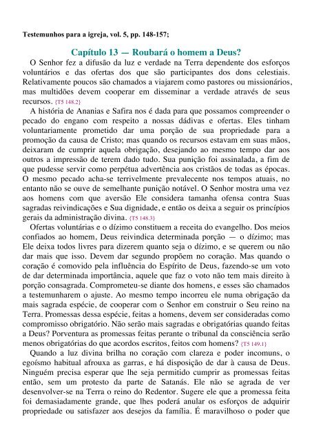 Capítulo 13 — Roubará o homem a Deus?