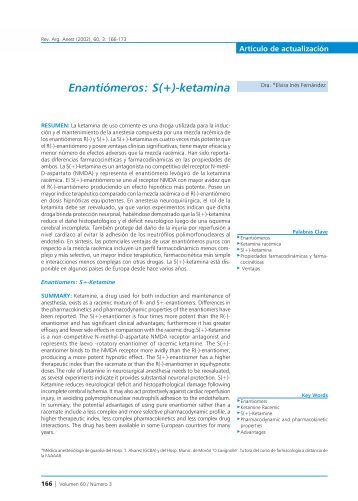 Enantiómeros: S(+)-ketamina - FAAAAR