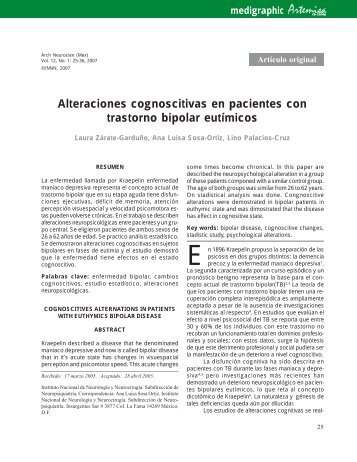 Alteraciones cognoscitivas en pacientes ... - edigraphic.com