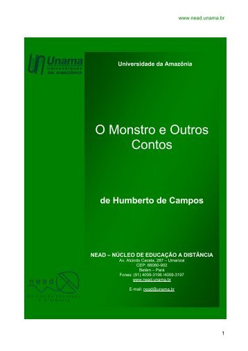 O Monstro e Outros Contos - Unama