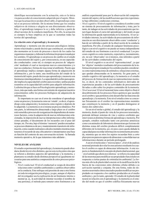 Aprendizaje y memoria - Revista de Neurología