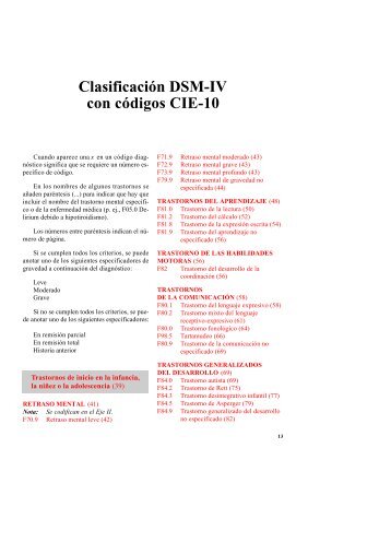 Clasificación DSM-IV con códigos CIE-10 - ILGA