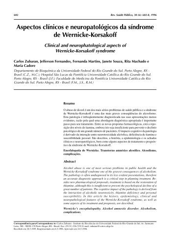 Aspectos clínicos e neuropatológicos da síndrome de ... - SciELO