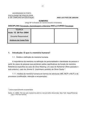 PAM-T-sumários 13-18.pdf - Faculdade de Psicologia e de Ciências ...