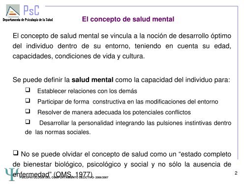 Tema 1. Conceptos básicos en psicopatología - RUA