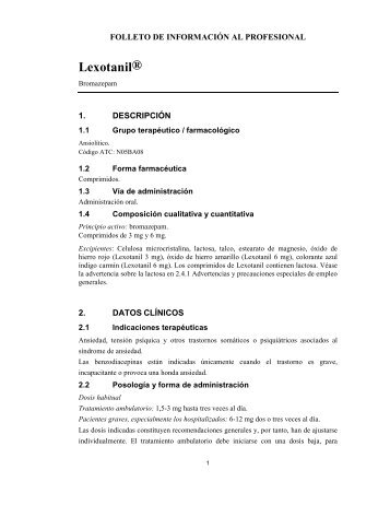 Folleto Médico Lexotanil - Roche