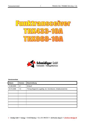Transceivermodul 1 TRX433-10A / TRX868-10A (Vers. 1.0 ...