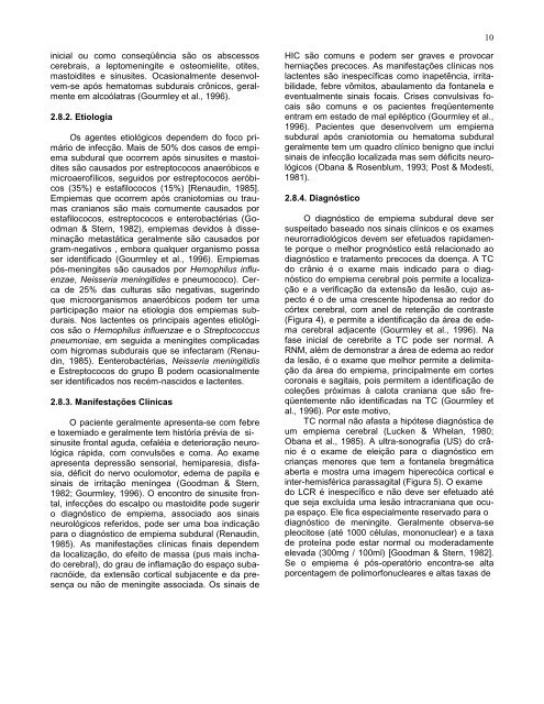 Complicações cirúrgicas das infecções bacterianas intracranianas