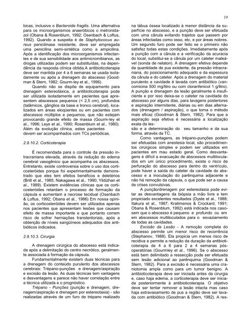 Complicações cirúrgicas das infecções bacterianas intracranianas