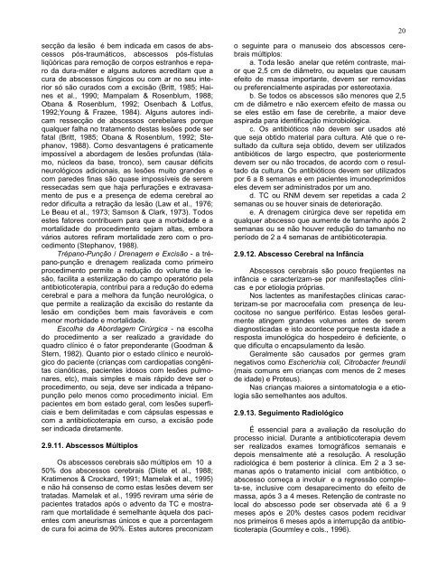 Complicações cirúrgicas das infecções bacterianas intracranianas