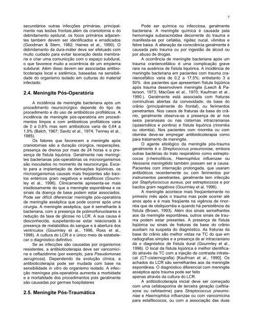 Complicações cirúrgicas das infecções bacterianas intracranianas