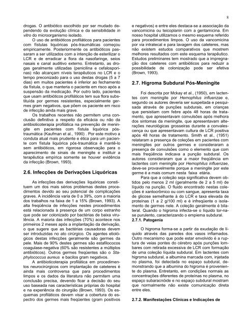 Complicações cirúrgicas das infecções bacterianas intracranianas
