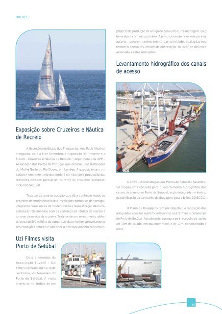 Newsletter dos Portos de Setúbal e Sesimbra - Porto de Setúbal