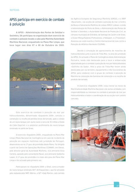 Newsletter dos Portos de Setúbal e Sesimbra - Porto de Setúbal