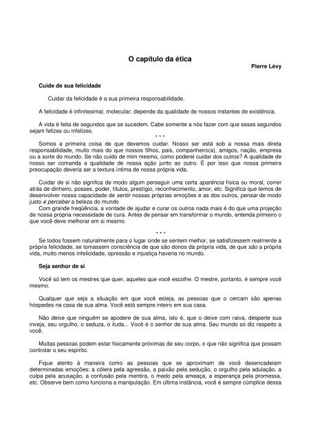 O capítulo da ética - Unisinos