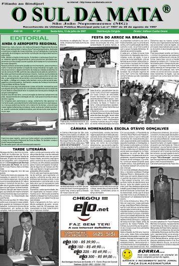 EDITORIAL - Jornal O SUL DA MATA