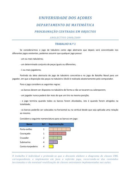 Trabalho individual n.º 1 - Paulo Leocádio - Universidade dos Açores