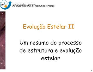 Resumo de estrutura estelar - DAS/INPE