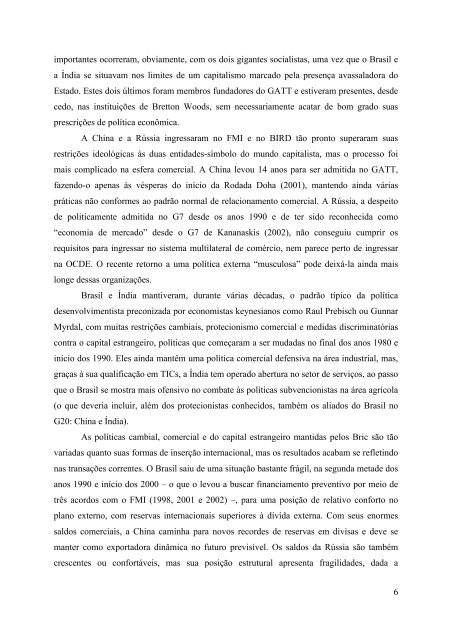 O papel dos Brics na economia mundial - Paulo Roberto de Almeida