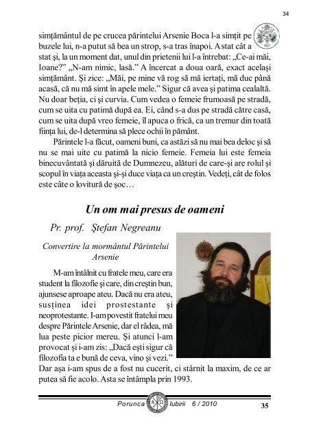 Porunca iubirii 6/2010 - Cartea Ortodoxa prin posta