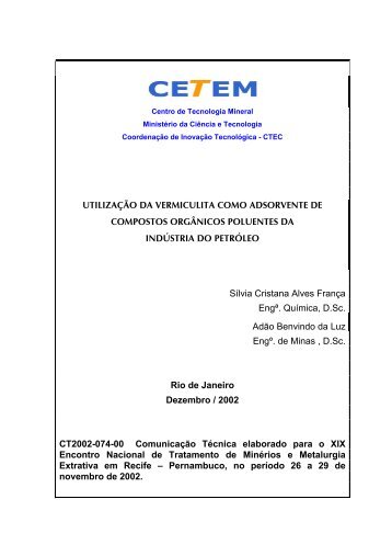 o título do trabalho completo do xix encontro nacional de tratamento ...