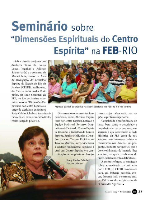 reformador agosto 2007 - a.qxp - Federação Espírita Brasileira