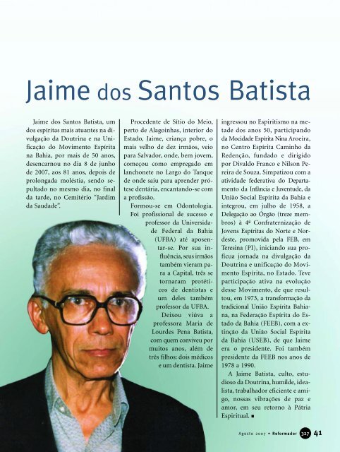 reformador agosto 2007 - a.qxp - Federação Espírita Brasileira